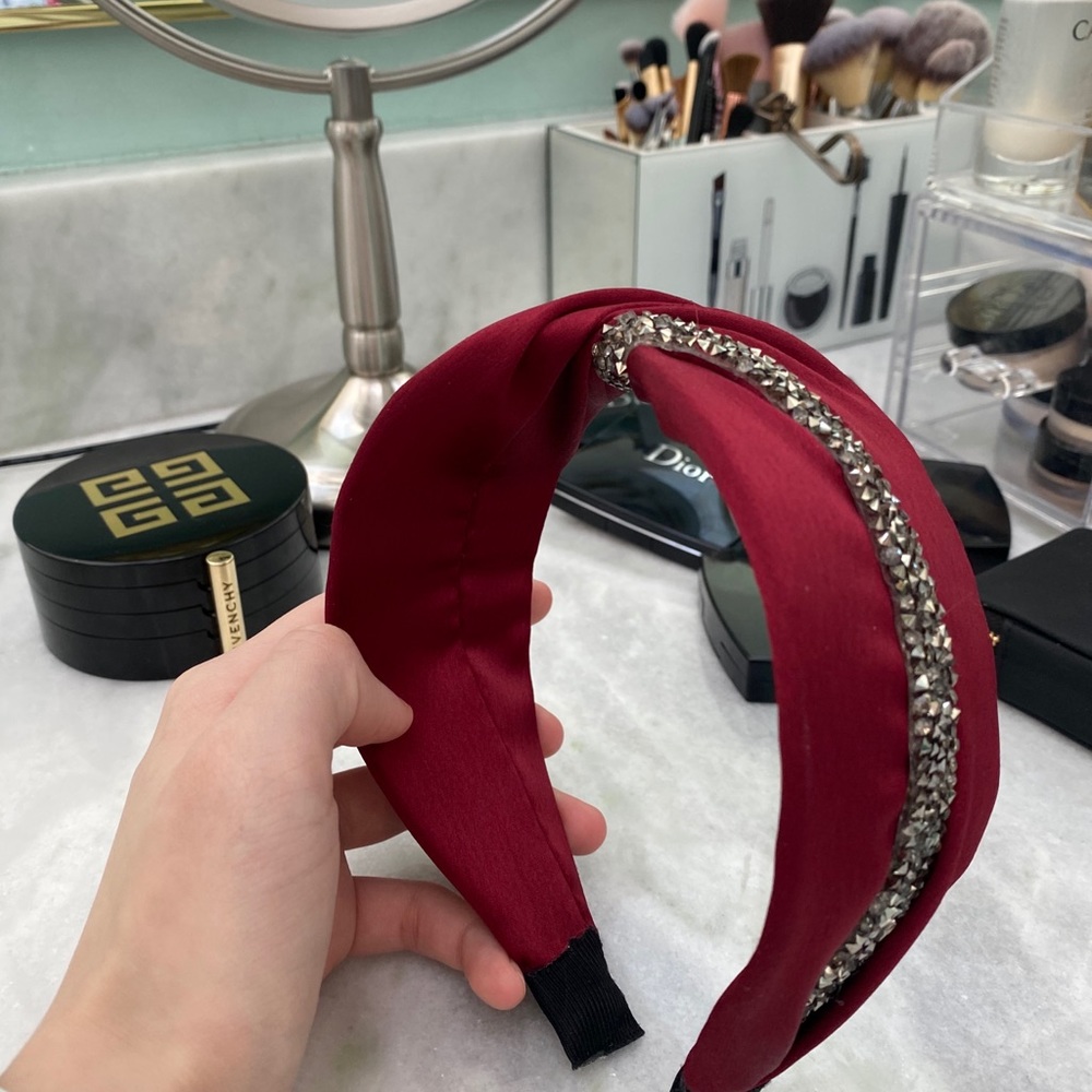 RED SATIN HEADBAND
